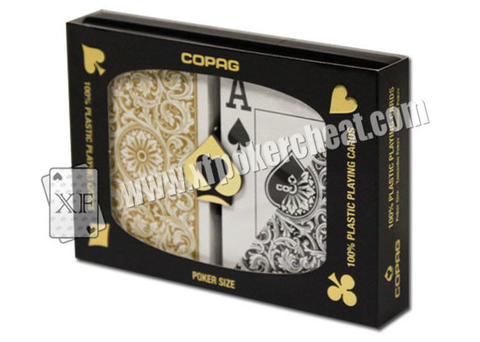 Copag 1546 Plastic Playing Cards Bridge size Regular index Black//Gold