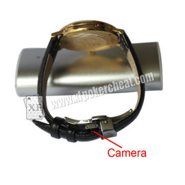 New Design Poker Scanner Leather Watch Camera With Power Bank