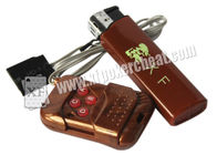 Brown Plastic Lighter Double Lens Camera With Remote Control