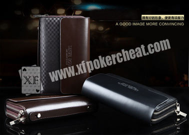 Mans Leather Wallet Camera Poker Scanner To Scan Marked Poker Cards Bar Codes