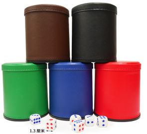 Leather Dice Cup With Mini Camera / Casino Magic Dice Inside See Through The Dice By Video Phone