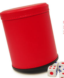 Leather Dice Cup With Mini Camera / Casino Magic Dice Inside See Through The Dice By Video Phone