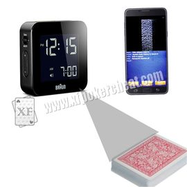 Black Digital Clock With IR Camera Inside for Marked Playing Cards Gamble Cheat