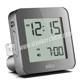 Black Digital Clock With IR Camera Inside for Marked Playing Cards Gamble Cheat