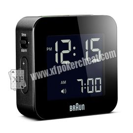 Black Digital Clock With IR Camera Inside for Marked Playing Cards Gamble Cheat