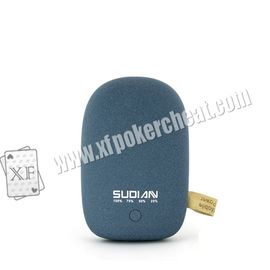 Blue Poker Scanner Cobblestone Power Bank Spy Camera For Casino Games , 20 - 100cm Distance