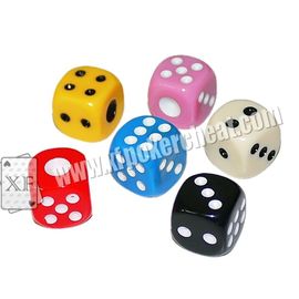 Yellow / Red Gamble Cheat Dice 14mm 2 Players With Liquid Mercury