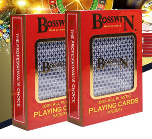 Gambling Cheating Marked Blue Bosswin Plastic Playing Cards With Invisible Ink