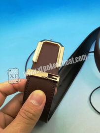 Poker Cheating IR Camera Device Brown Leather Belt Camera to Scan Invisible Ink Marked Cards