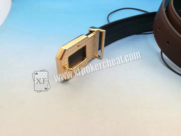 Poker Cheating IR Camera Device Brown Leather Belt Camera to Scan Invisible Ink Marked Cards