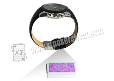 Black Leather Strap Wrist Watch Spy Camera Poker Scanner For Side - Marks Playing Cards