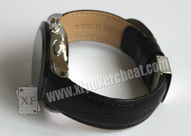 Black Leather Strap Wrist Watch Spy Camera Poker Scanner For Side - Marks Playing Cards