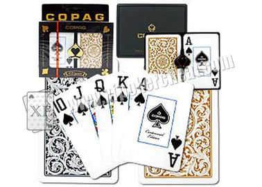 Brazil Copag 1546 Black Golden Plastic Jumbo Playing Cards For Casino Games