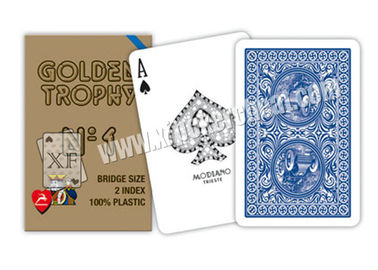 Italy 100 % Plastic Modiano Golden Trophy Card Side Marked Poker Cards