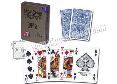 Italy Modiano Olden Trophy Plastic Marked Poker Cards Red \ Blue for Poker Scaner