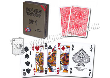 Italy Modiano Olden Trophy Plastic Marked Poker Cards Red \ Blue for Poker Scaner