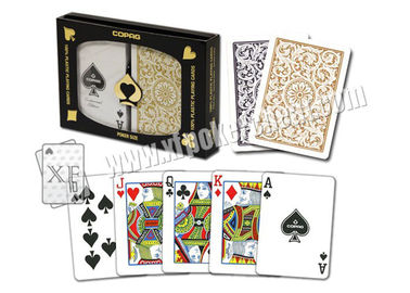 Brazil Copag Gold / Black 1546 Marked Poker Cards , Spy Playing Cards