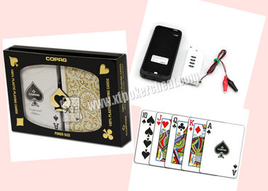 Brazil Copag Gold / Black 1546 Marked Poker Cards , Spy Playing Cards