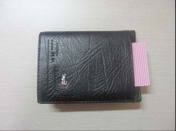 Black Leather Man Style Wallet Poker Cheat Device , Poker Cheat Tools