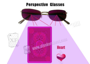 Metal Side Plastic Purple Perspective Glasses For Invisible Marked Cards