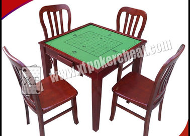 Wooden Square Marked Playing Cards Perspective Table With Hidden Camera