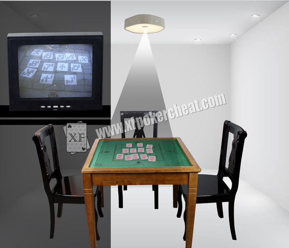 Backside Marked Cards Casino Cheating Devices White Creative Ceiling Lamp With Camera