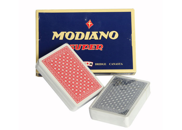 Italian Plastic Ramino Bridge Super Flori Marked Poker Cards Red Blue Index