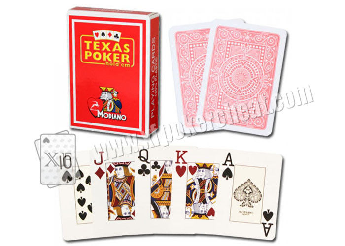 Plastic Gambling Props Red Italy Modiano Texas Holdem Playing Cards