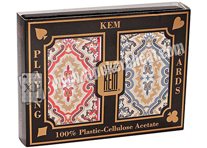 Red / Blue Plastic Narrow Size KEM Plastic Playing Cards For Gambling Accessories