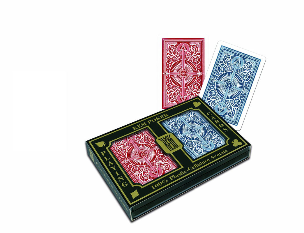 Waterproof KEM Arrow Red Jumbo Size Playing Cards / Marked Poker Cards