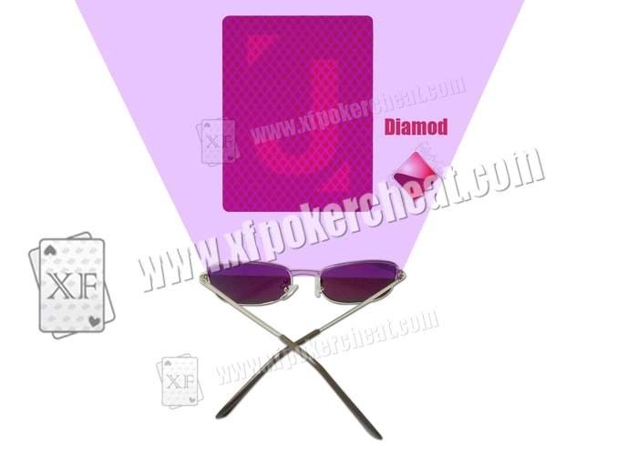 Metal Side Plastic Purple Perspective Glasses For Invisible Marked Cards